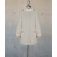Female Tunic With Round Collar - Beige Pinstripes