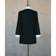 Female Tunic With Round Collar - Black-Green Houndstooth 