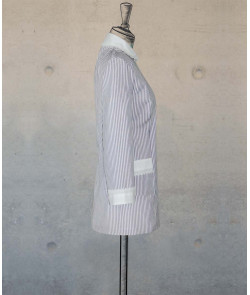 Female Tunic With Round Collar - Lilac Stripes