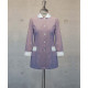 Female Tunic With Round Collar - Lilac Pinstripes