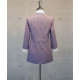 Female Tunic With Round Collar - Lilac Pinstripes