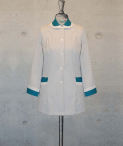 Female Tunic With Round Collar - Turquoise  Stripes