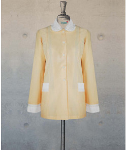 Female Tunic With Round Collar -  Yellow Pinstripes