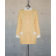 Female Tunic With Round Collar - Yellow Checks