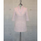 Female Tunic With Shawl Collar - Baby Pink Stripes