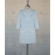 Female Tunic With Shawl Collar - Baby Blue Stripes