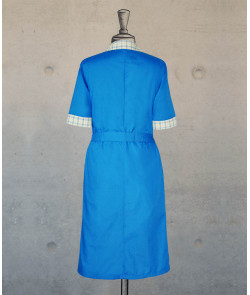 Dress - Zippered - Blue