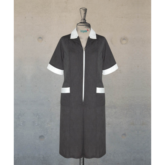 Dress - Zippered - Dark Grey