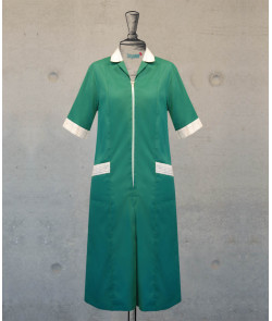 Dress - Zippered -  Green