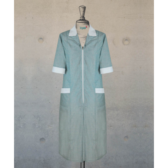 Dress - Zippered -  Light Green