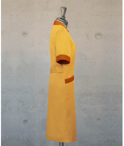 Dress - Zippered -  Light Mustard