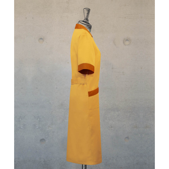 Dress - Zippered -  Light Mustard