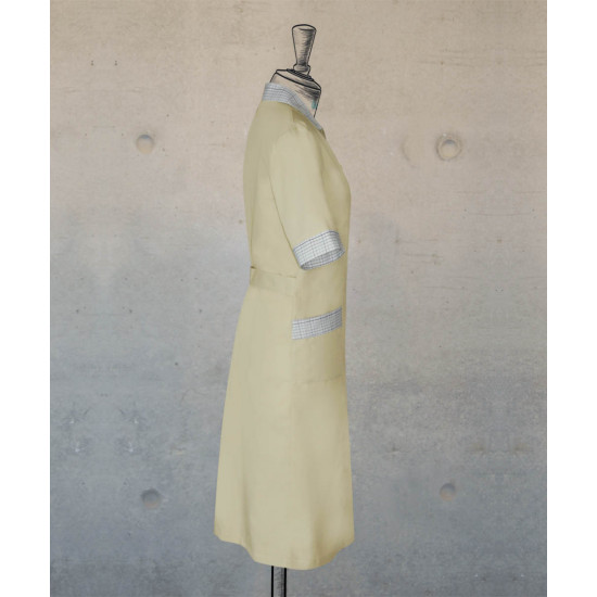 Dress - Zippered -  Muted Yellow