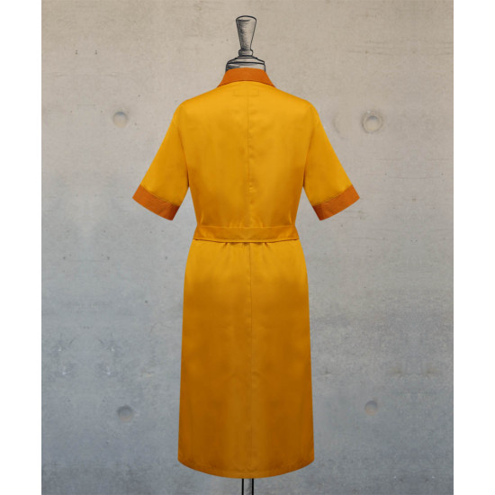 Dress - Zippered -  Mustard