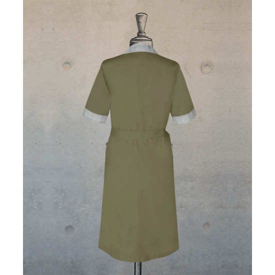 Dress - Zippered -  Olive