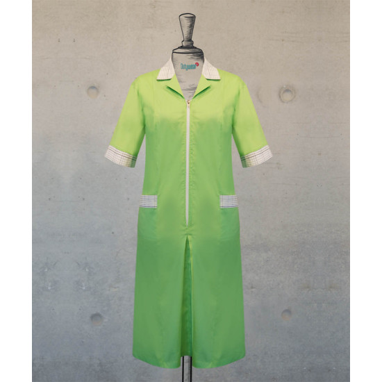 Dress - Zippered -  Lime