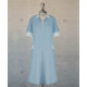 Dress - Zippered - Sky Blue Hounds Tooth 