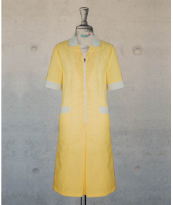 Dress - Zippered -  Yellow