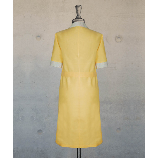 Dress - Zippered -  Yellow