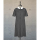 Dress With Round Collar  - Dark Grey