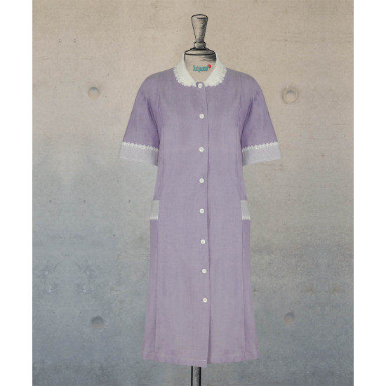 Dress With Round Collar  - Lilac