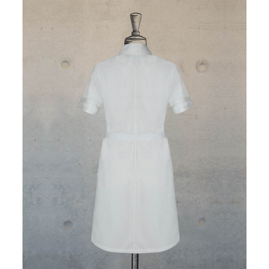 Dress With Round Collar  - White