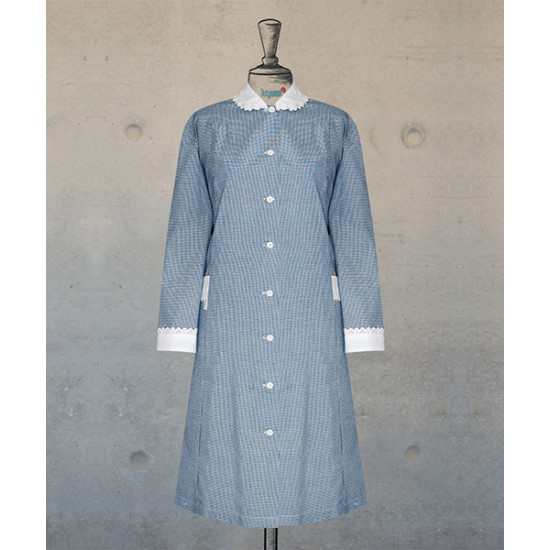 Dress Navy-White Hounds Tooth - Long Sleeves