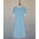 Dress With Round Collar  - Sky Blue Checks