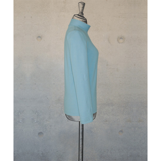 Female Turtleneck Top In Aqua