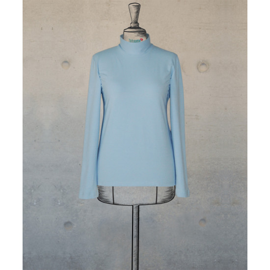 Female Turtleneck Top In Sky Blue