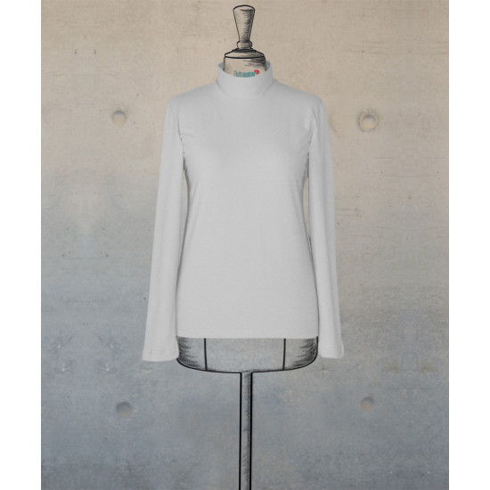 Female Turtleneck Top In White