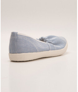 Female Canvas Shoes - Navy Pinstripes